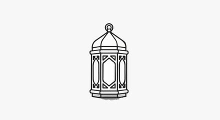 Obraz premium Elegant ornate lantern design, a beautiful outline graphic icon for traditional light decoration and festive ambiance