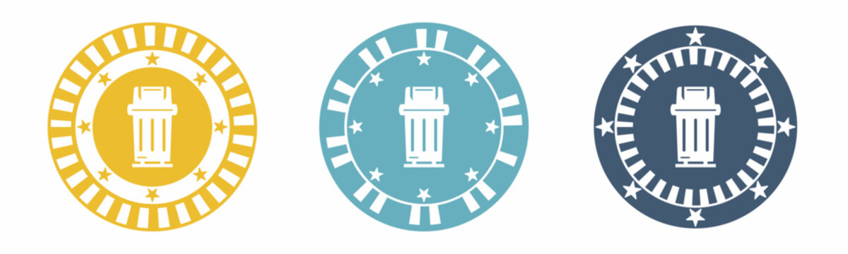 Bin icon. Bin illustration label design. Design for business. Vector illustration.