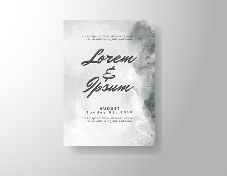 Wedding invitation with abstract splash watercolor