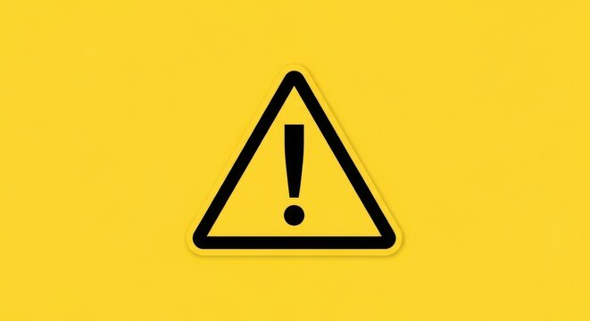 General warning sign safety alert and caution symbol for potential hazards yellow triangle