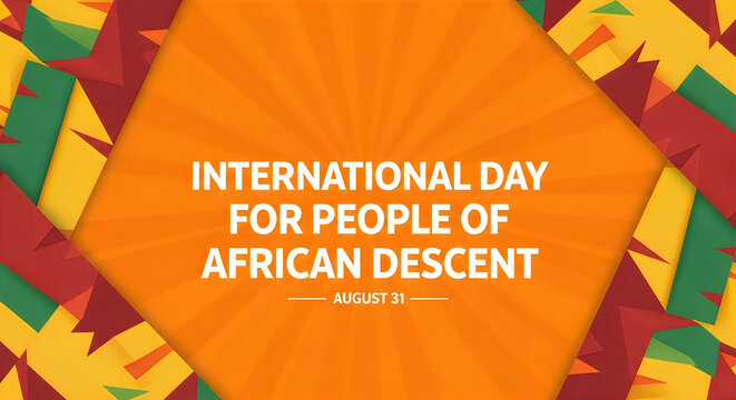 International day for people of african descent background with kente pattern