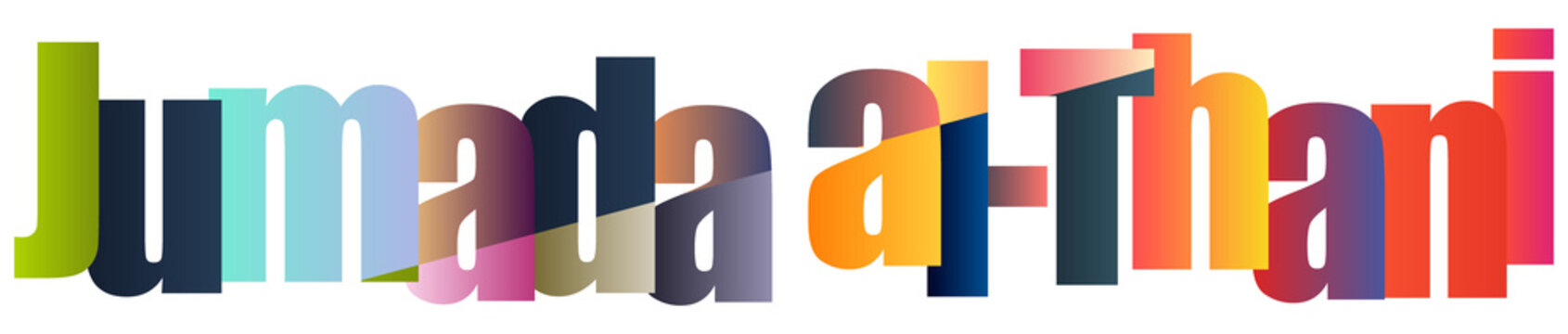 Colorful Jumada Al Thani Islamic Month Text Design Isolated