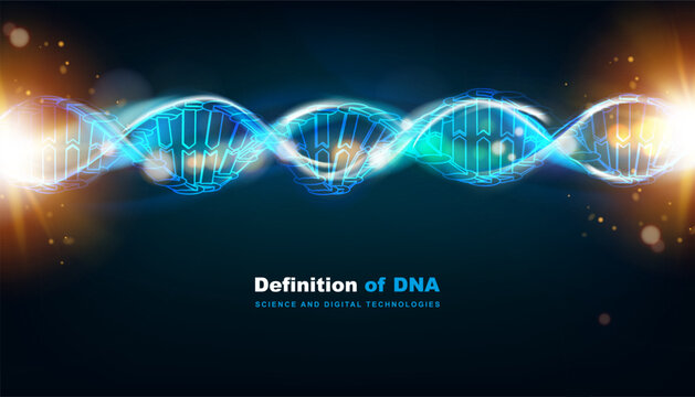 DNA molecular structure abstract background with glow