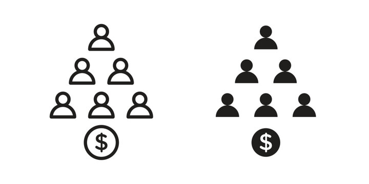 Ponzi scheme icon concept design set. Icon Element For Design