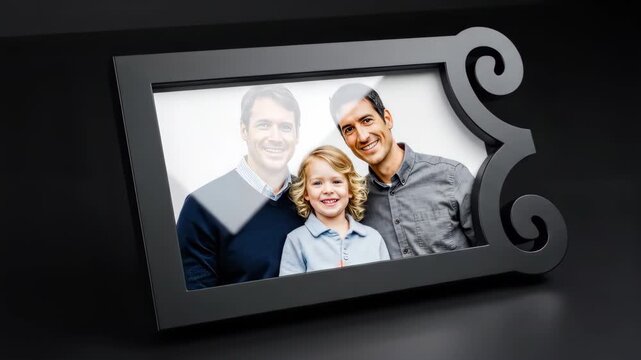 Family Portrait in a Decorative Frame.