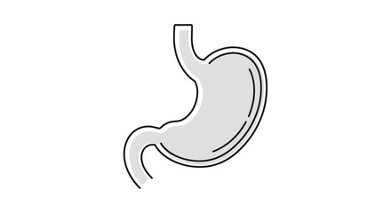 Fototapeta premium Simple Line Drawing of the Human Respiratory System, Focusing on the Lungs and Trachea