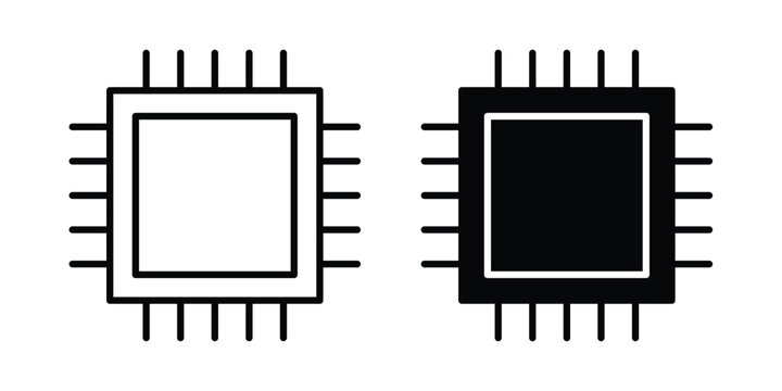 Computer microprocessor icon - Vector design set