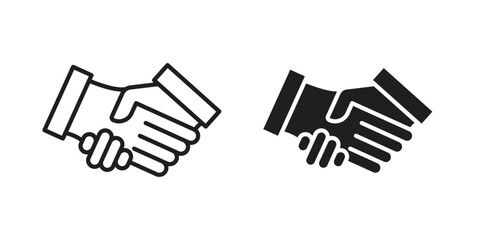 Fototapeta premium Shake hands icon concept design set. Icon Element For Design