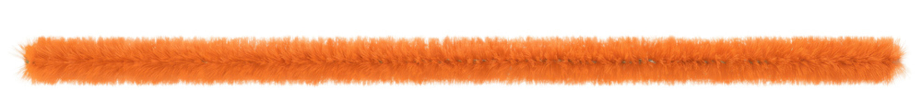 Orange chenille stem pipe cleaner isolated on transparent background