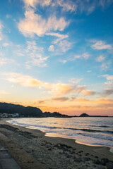 Fototapeta premium Beautiful Evening Seascape of Uradome Coast in Tottori Japan