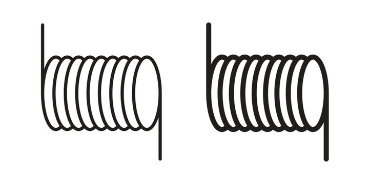 Wire coil icon silhouette. Editable stroke. Line vector illustration design