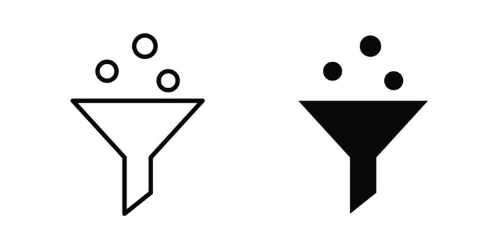 Filter funnel process icon - Vector design set