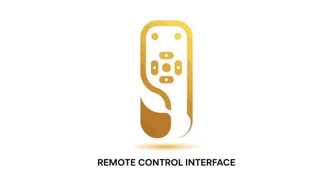 Elegant Golden Remote Control Interface with Leaf Design.