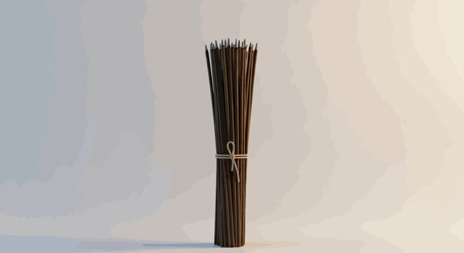 Bundle of rustic brown willow branches tied with natural twine presented in a clean studio style against a neutral backdrop