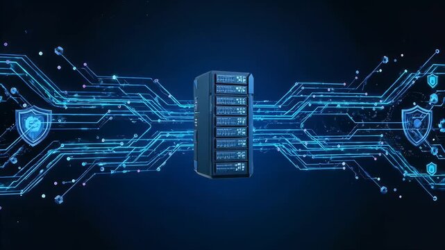 Secure Data Server with Digital Circuit Background and Cyber Shield
