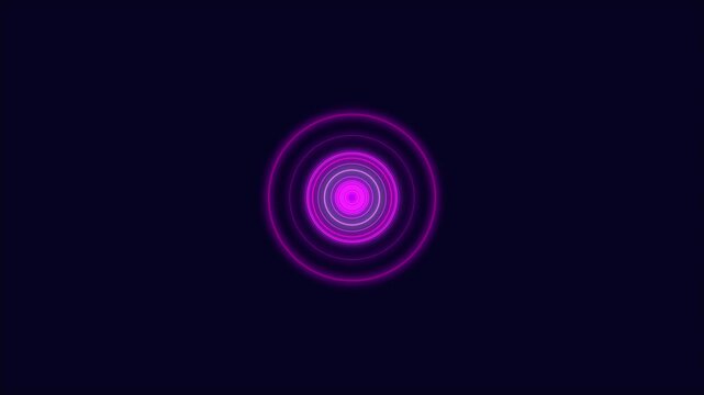 Vibrant purple concentric circles expand like a digital shockwave on dark background motion graphic