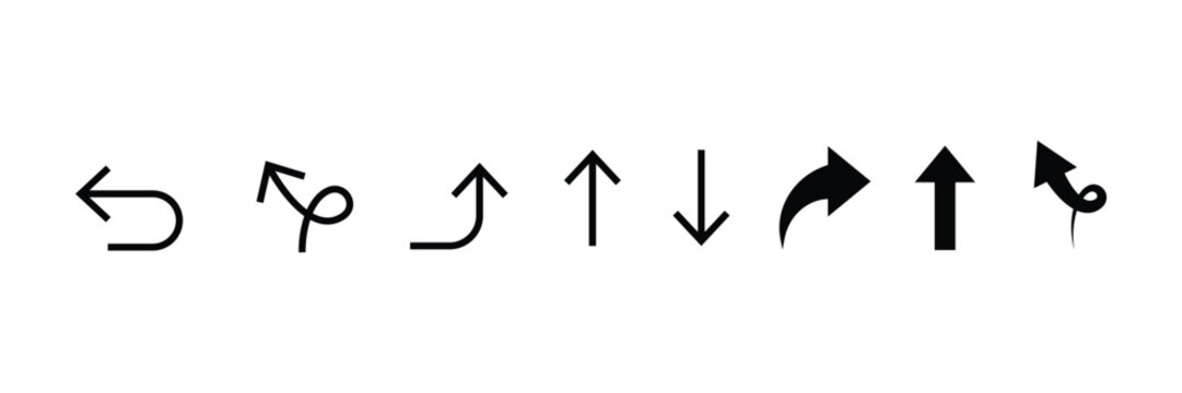 Set of directional arrow icon collection.