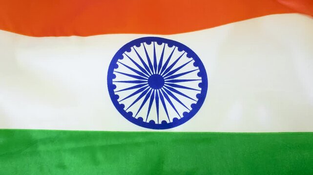 National flag of india waving proudly: Celebrating Indian Independence day or Republic day tricolor 15, august, january, 26, 4k, footage, video.