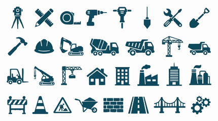 Construction and Industrial Vector Icons Set for Building and Development © Creative Layer