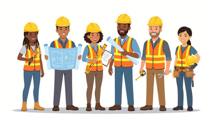 Obraz premium group of construction workers