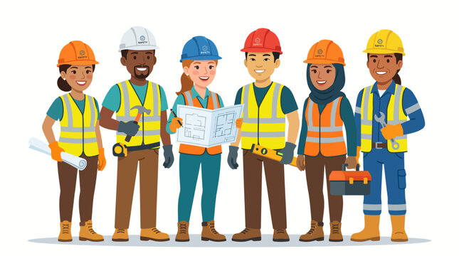 group of construction workers