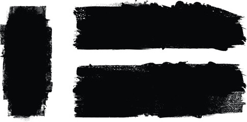 Fototapeta premium Grunge Paint stripe . Vector brush Stroke . Distressed banner . Black isolated paintbrush collection . Modern Textured shape . Dry border in Black 