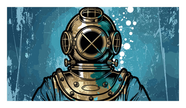 Vintage Diving Helmet Portrait