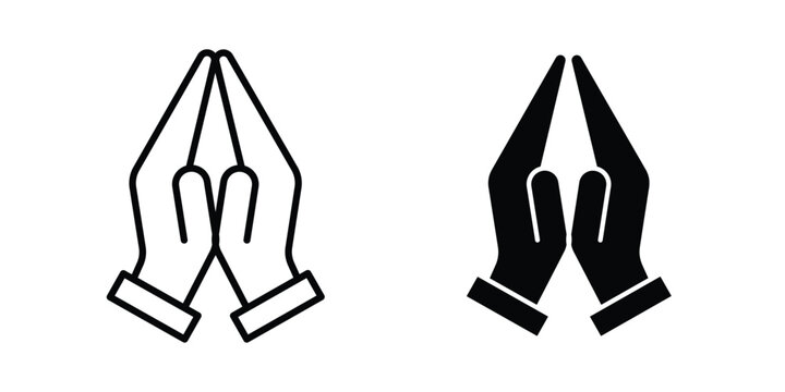 Prayer and Respect Icon - Vector design set