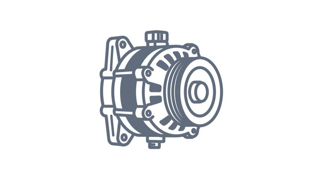 Alternator icon, car part illustration, automotive repair service, graphic resource