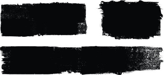 Plakat Grunge Paint stripe . Vector brush Stroke . Distressed banner . Black isolated paintbrush collection . Modern Textured shape . Dry border in Black 