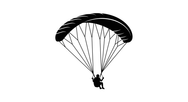 Person Paragliding in Air.