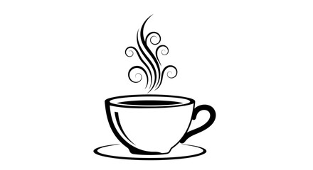 Obraz premium Steaming hot cup of coffee.