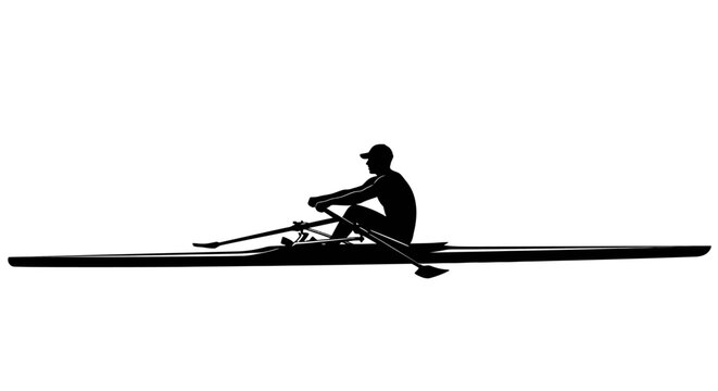 Man Rowing a Single Scull.
