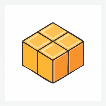 Stylized 2x2 Cube Illustration