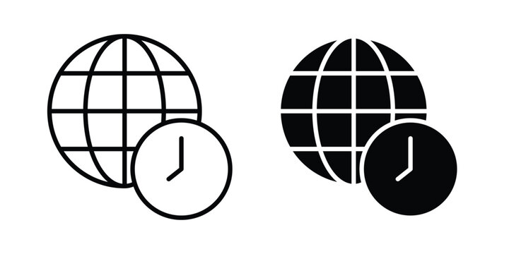 Time zones icon - Vector design set