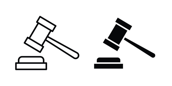 Trial hammer icon - Vector design set