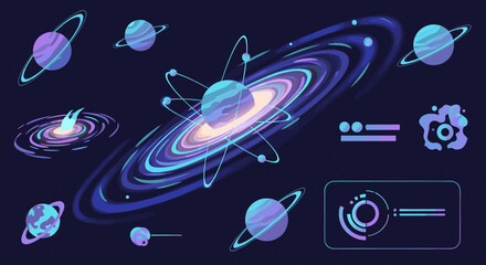 A dreamy and colorful planet illustration conveys wonder and possibility, perfect for branding, children's content, or adding a touch of magic to desi © Beru