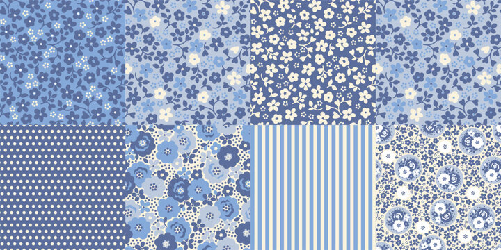 Patchwork Floral pattern.  Ladies textiles wrapping paper. Banner, Greeting Card, Valentines cards, Postcard, Packaging, Textile Print