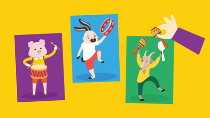 Fototapeta premium Circus design over yellow background, vector illustration eps10.