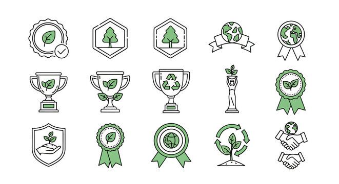 Eco friendly icons and symbols set.