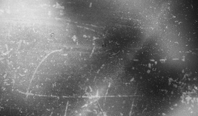 Naklejka premium Old film texture with scratches, noise and glitch shapes. Realistic overlay film texture in black-white, dust and grain. Distressed retro movie or photo negative effect of cinema nostalgia. Artwork