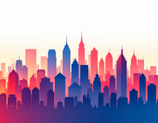 Obraz premium Urban Skyline Gradient Horizon