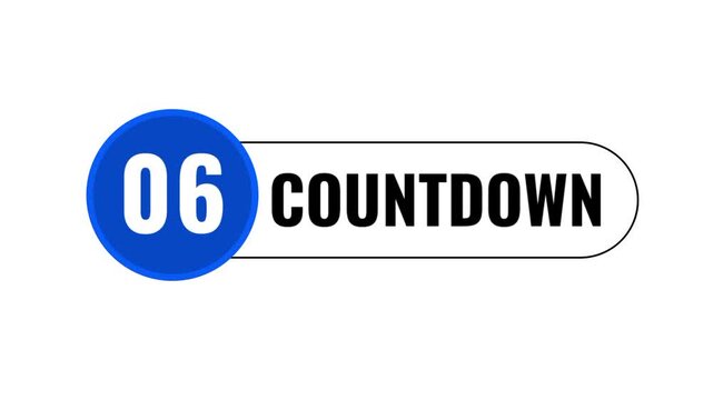 A clean white badge with blue circle showing number 10 to 0 and bold COUNTDOWN text in a modern flat graphic style