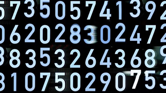 glitching electronic changing numbers made into a grid