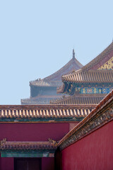 Fototapeta premium Chinese Ancient Architecture with Traditional Roofs
