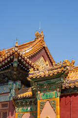 Obraz premium Eaves and Roof Details of Traditional Chinese Architecture