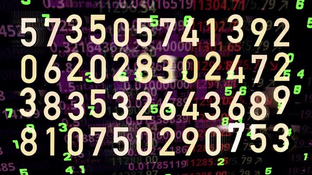 glitching electronic changing numbers made into a grid