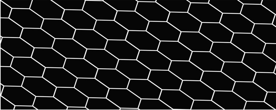 Black seamless hexagon pattern. Repeating honeycomb texture background. Geometric hexagonal halftone tech overlay backdrop. Abstract repeated hex texture. Vector retro technology dot wallpaper