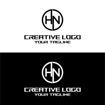 creative letter logo hn design vector