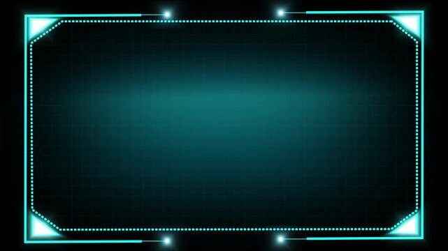 Futuristic digital frame glows bright. Digital frame uses triangles. This digital frame with glowing triangles offers a high tech border for modern software and tech displays.